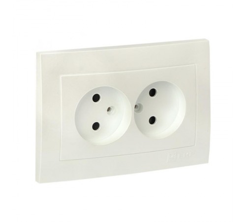 Валенсия лицевая панель розетка 2-местной б/з 10А жемчуг с защ. штор. EKF PROxima   ESR10-L-102-50   EKF