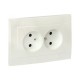 Валенсия лицевая панель розетка 2-местной б/з 10А жемчуг с защ. штор. EKF PROxima   ESR10-L-102-50   EKF