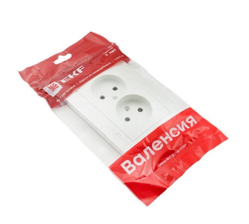 Валенсия лицевая панель розетка 2-местной б/з 10А жемчуг с защ. штор. EKF PROxima   ESR10-L-102-50   EKF