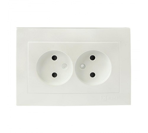 Валенсия лицевая панель розетка 2-местной б/з 10А жемчуг с защ. штор. EKF PROxima   ESR10-L-102-50   EKF