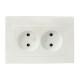 Валенсия лицевая панель розетка 2-местной б/з 10А жемчуг с защ. штор. EKF PROxima   ESR10-L-102-50   EKF