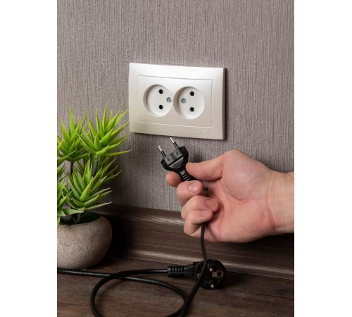 Валенсия лицевая панель розетка 2-местной б/з 10А жемчуг с защ. штор. EKF PROxima   ESR10-L-102-50   EKF