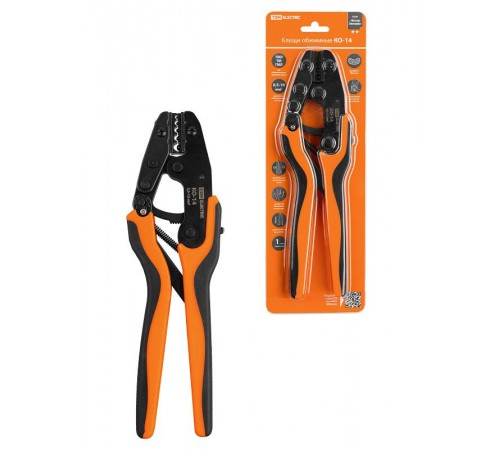 Клещи обжимные КО-14, обжим неизолированных медных наконечников 0,5-10 мм, "МастерЭлектрик"  SQ1001-0014  TDM