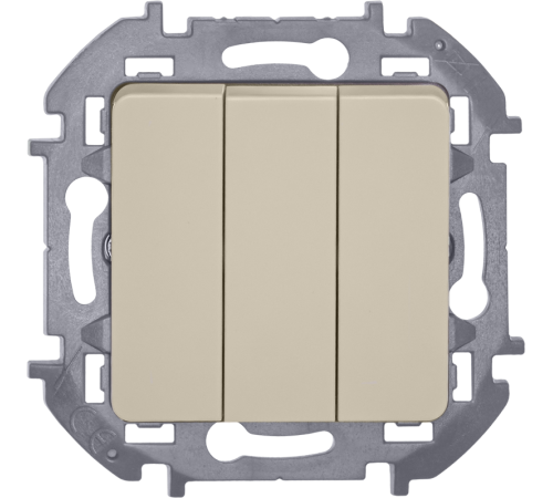 Inspiria Слоновая кость Выключатель 3-клавишный 10АХ 250В винтовые зажимы  673541  Legrand