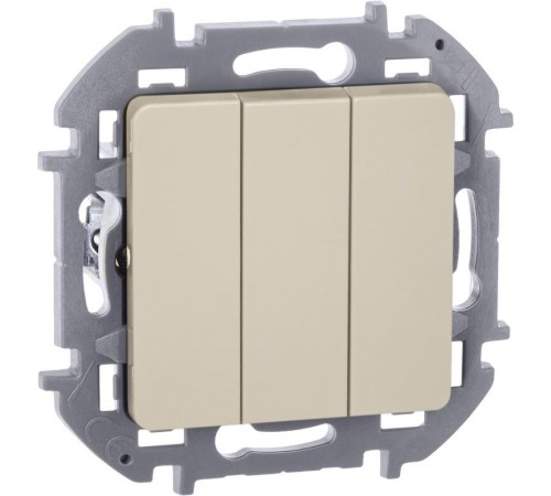 Inspiria Слоновая кость Выключатель 3-клавишный 10АХ 250В винтовые зажимы  673541  Legrand