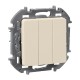 Inspiria Слоновая кость Выключатель 3-клавишный 10АХ 250В винтовые зажимы  673541  Legrand