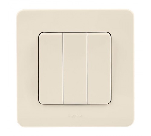 Inspiria Слоновая кость Выключатель 3-клавишный 10АХ 250В винтовые зажимы  673541  Legrand