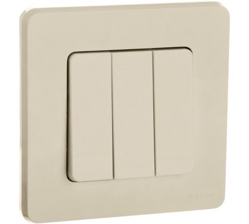 Inspiria Слоновая кость Выключатель 3-клавишный 10АХ 250В винтовые зажимы  673541  Legrand