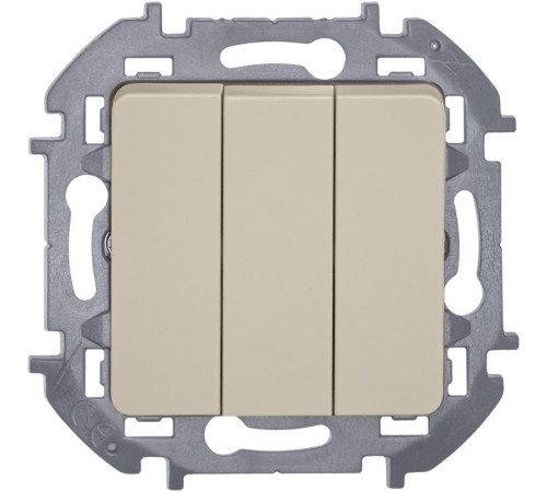 Inspiria Слоновая кость Выключатель 3-клавишный 10АХ 250В винтовые зажимы  673541  Legrand