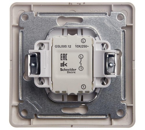 Glossa Платина Выключатель 1-клавишный сх.1, 10AX (в сборе)  GSL001212  SE