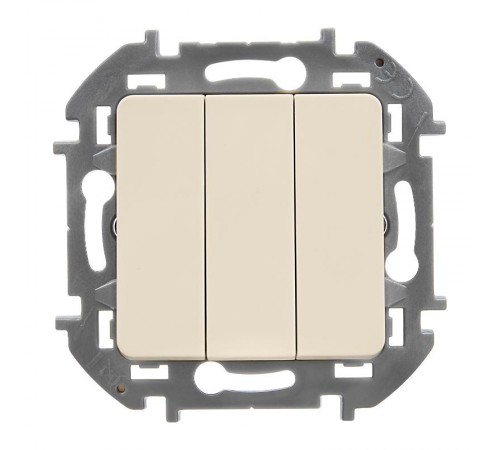 Inspiria Слоновая кость Выключатель 3-клавишный 10АХ 250В винтовые зажимы  673541  Legrand