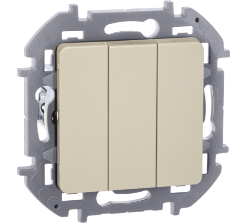 Inspiria Слоновая кость Выключатель 3-клавишный 10АХ 250В винтовые зажимы  673541  Legrand