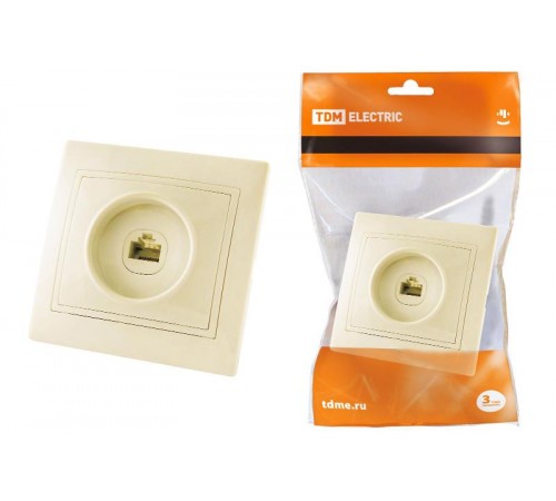 Розетка телефонная RJ11  сл. кость "Таймыр"  SQ1814-0120  TDM