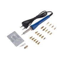 Набор паяльник-выжигатель (19 насадок) ПРОФИ 220 V/30 Вт  12-0183-1  REXANT
