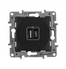 Зарядное устройство USB тип А / тип С - Legrand Etika - 3000мА 15Вт - антрацит  672636  Legrand