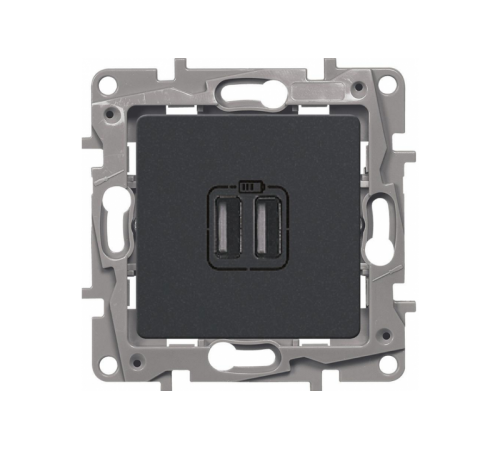 Зарядное устройство USB тип С / тип С - Legrand Etika - 3000мА 15Вт - антрацит  672635  Legrand