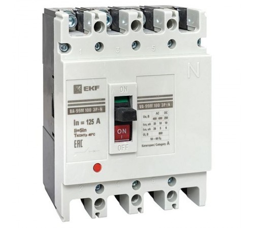 Выключатель автоматический ВА-99М 100/125А 4P 5In 35кА EKF PROxima  mccb99-4P5In100-125m  EKF