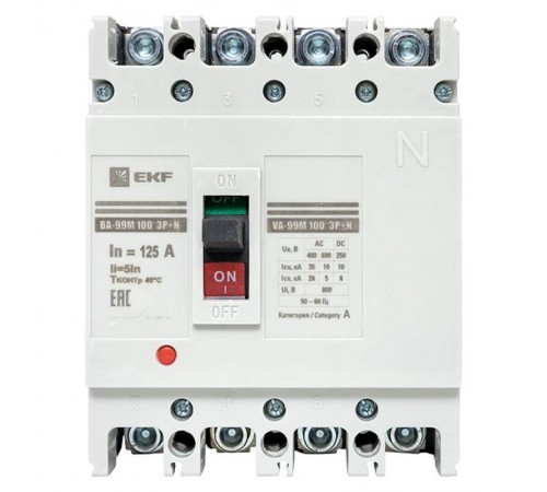 Выключатель автоматический ВА-99М 100/125А 4P 5In 35кА EKF PROxima  mccb99-4P5In100-125m  EKF