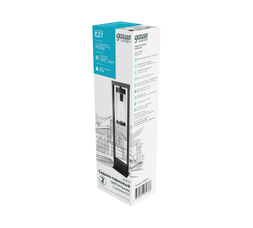 Светильник садово-парковый Clio столб 14.2*50cm, 170-240V / 50Hz, 1xE27, Max.60W, IP54  GD019  Gauss