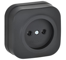 GLORY Розетка без з/к/ш о/у 10А РС20-2-ХЧм черный матовый  ERH10-K02M-10  IEK