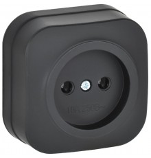 GLORY Розетка без з/к/ш о/у 10А РС20-2-ХЧм черный матовый  ERH10-K02M-10  IEK