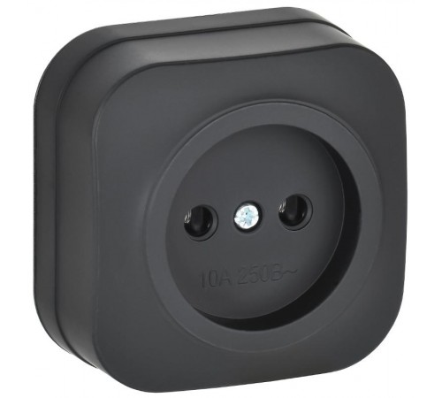 GLORY Розетка без з/к/ш о/у 10А РС20-2-ХЧм черный матовый  ERH10-K02M-10  IEK