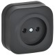 GLORY Розетка без з/к/ш о/у 10А РС20-2-ХЧм черный матовый  ERH10-K02M-10  IEK