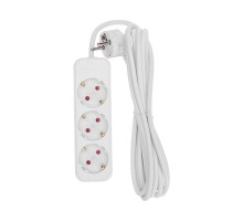 Удлинитель STANDARD 3 гнезда, 3м, 3х1,0мм, с/з, белый  13-4010  REXANT