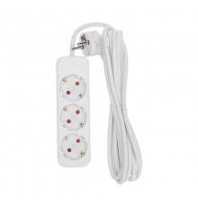 Удлинитель STANDARD 3 гнезда, 3м, 3х1,0мм, с/з, белый  13-4010  REXANT