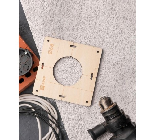 Шаблон для подрозетников c 1 отв. диам. 68 мм EKF Expert  sh-d68-1  EKF