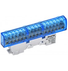 TEKFOR Шина N "ноль" изолированная на универсальном держателе 6х9-16-С  TF-NN10-16-KL-K07  IEK