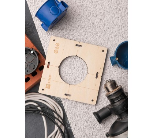 Шаблон для подрозетников c 1 отв. диам. 68 мм EKF Expert  sh-d68-1  EKF