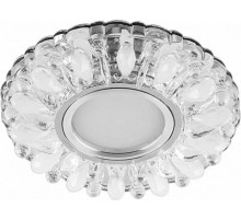 Светильник точечный встраиваемый под лампу, с LED подсветкой CD914 15LED*2835 SMD 4000K, MR16 50W G5.3, прозрачный-матовый, хром  29535  FERON