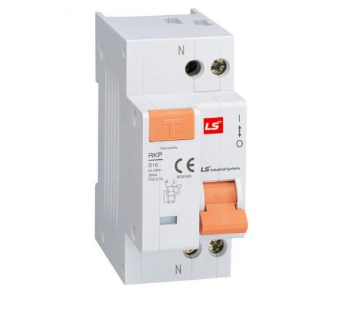 Выключатель автоматический дифференциального тока RKP 1P+N B16A 300mA  062201338B  Lsis
