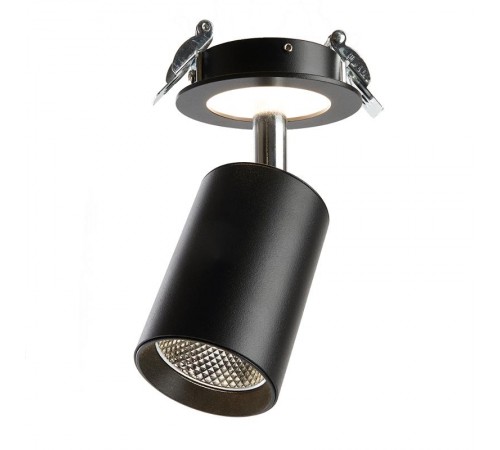 Светильник спот встраиваемый светодиодный AL180, 10+3W, 900Lm, 4000K, 35 градусов, черный  32707  FERON