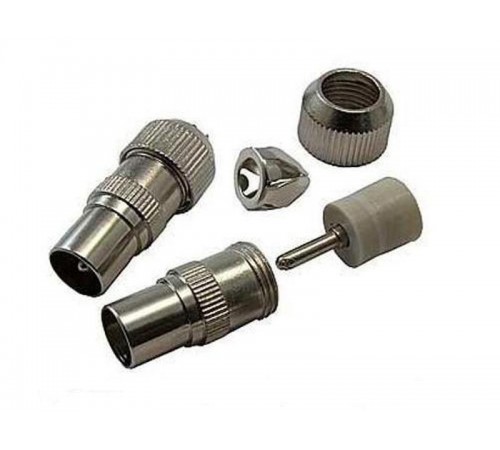 РАЗЪЁМ  штекер  TV  без пайки  Металл  "орех"  05-2031  REXANT