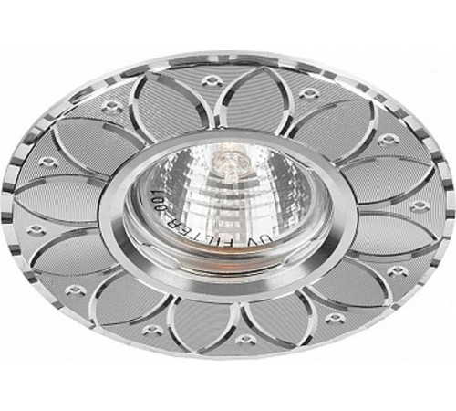 Светильник точечный встраиваемый под лампу GS-M389S MR16 50W G5.3 серебро  28950  FERON