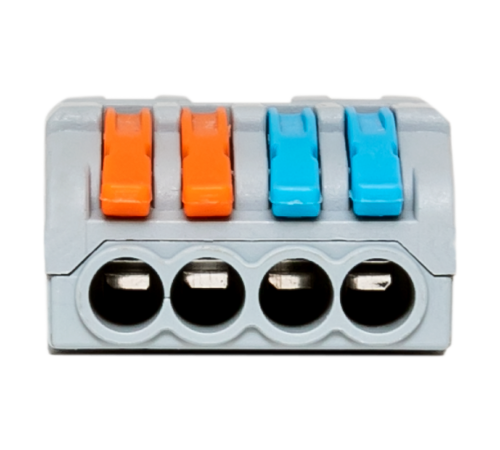 Строительно-монтажная клемма СМК 222-424 разветвительная 4 выхода 0,08-4 мм2  plc-smk-422-4  EKF