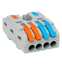 Строительно-монтажная клемма СМК 222-424 разветвительная 4 выхода 0,08-4 мм2  plc-smk-422-4  EKF