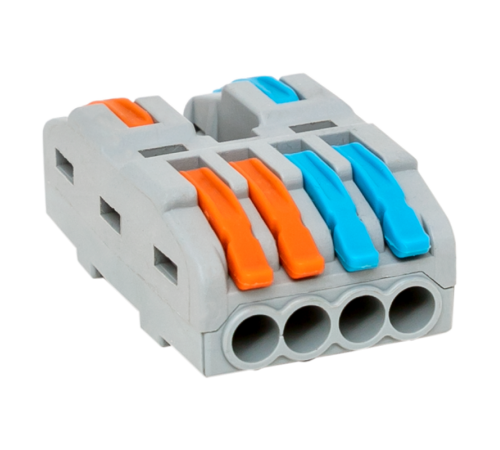 Строительно-монтажная клемма СМК 222-424 разветвительная 4 выхода 0,08-4 мм2  plc-smk-422-4  EKF