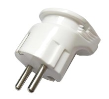 Вилка угловая с/з, 250В, 16A, PPG16-46-202, белый  39825  STEKKER