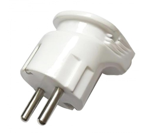 Вилка угловая с/з, 250В, 16A, PPG16-46-202, белый  39825  STEKKER