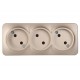 GLORY Розетка 3-местная без з/к/ш о/у 10А РС23-2-ХШм шампань матовый  ERH30-K37M-10  IEK