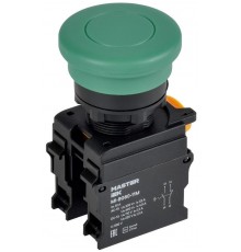 Кнопка "Грибок" с фиксац. d=22мм 1NO+1NC зелёная MASTER  MI-BG60-11M-3-21-K06  IEK