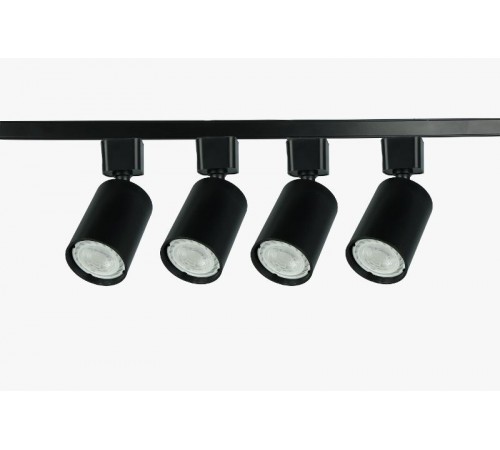 Набор светильников трековых однофазных 4шт TR70-SET4-GU10-BK  под лампу GU10, в комплекте шинопровод 80 см черный   Б0063956  ЭРА