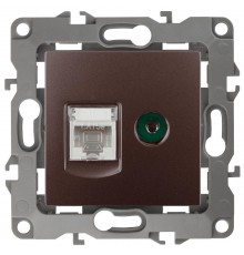 Розетка информационная+TV 12-3110-13 RJ45+TV,  бронза  Б0027448  ЭРА