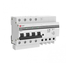 Выключатель автоматический дифференциального тока АД-4 40А/ 30мА (характеристика C, AC, электронный, защита 270В) 6кА PROxima  DA4-6-40-30-pro  EKF