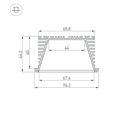 Профиль KLUS-POWER-RW70F-2000 ANOD  019881  Arlight