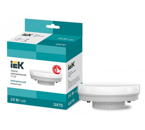 Лампа светодиодная T110 таблетка 20Вт 230В 4000К GX70 IEK  LLE-T110-20-230-40-GX70  IEK