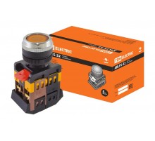 Кнопка ABLFS-22 желтый d22мм неон/230В 1з+1р   SQ0704-0010  TDM